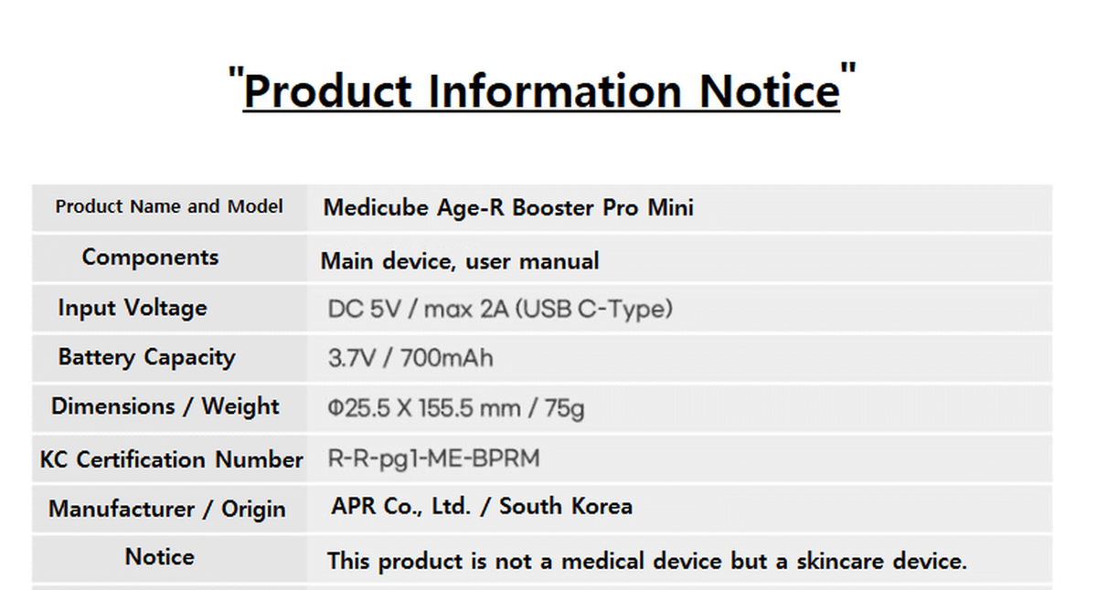 Age-R Booster Pro Mini Skin Toning Device with Rechargeable Battery – White