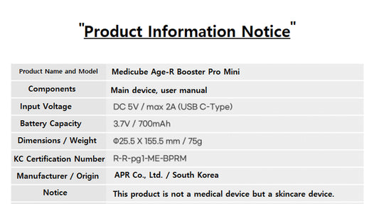 Age-R Booster Pro Mini Skin Toning Device with Rechargeable Battery – White