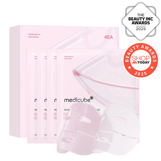 [Medicube] PDRN Pink Collagen Gel Mask 4 Sheets Salmon DNA Color Changing Pink Glow Collagen Facial Mask Korean Skincare