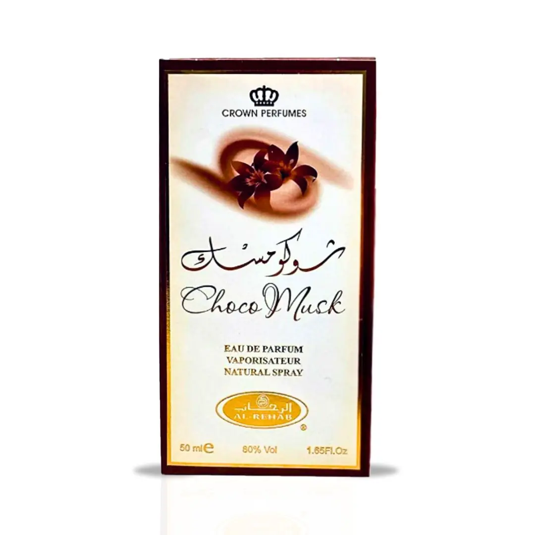 Choco Musk Eau De Parfum Spray 50Ml (1.7 Oz) by Al Rehab – Vanilla Musk Perfume, Arabian Perfume, Long Lasting Perfume for Men & Women