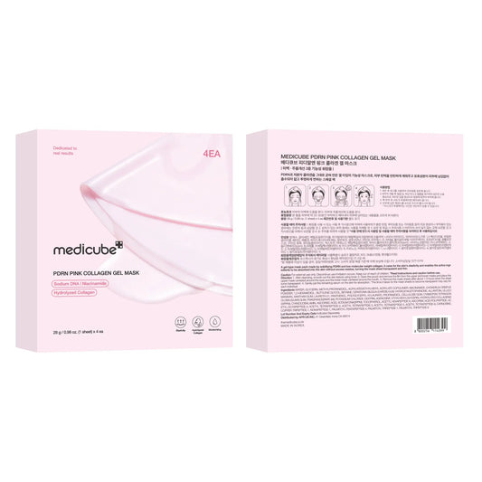 [Medicube] PDRN Pink Collagen Gel Mask 4 Sheets Salmon DNA Color Changing Pink Glow Collagen Facial Mask Korean Skincare
