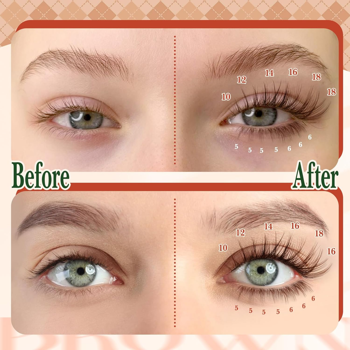 Brown Lash Clusters Kit with Bottom Lash Clusters Wispy Brown DIY Lash Extension Kit Natural C-Curly Eyelash Clusters Invisible Band Lash Clusters with Lash Bond and Seal Lash Applicator