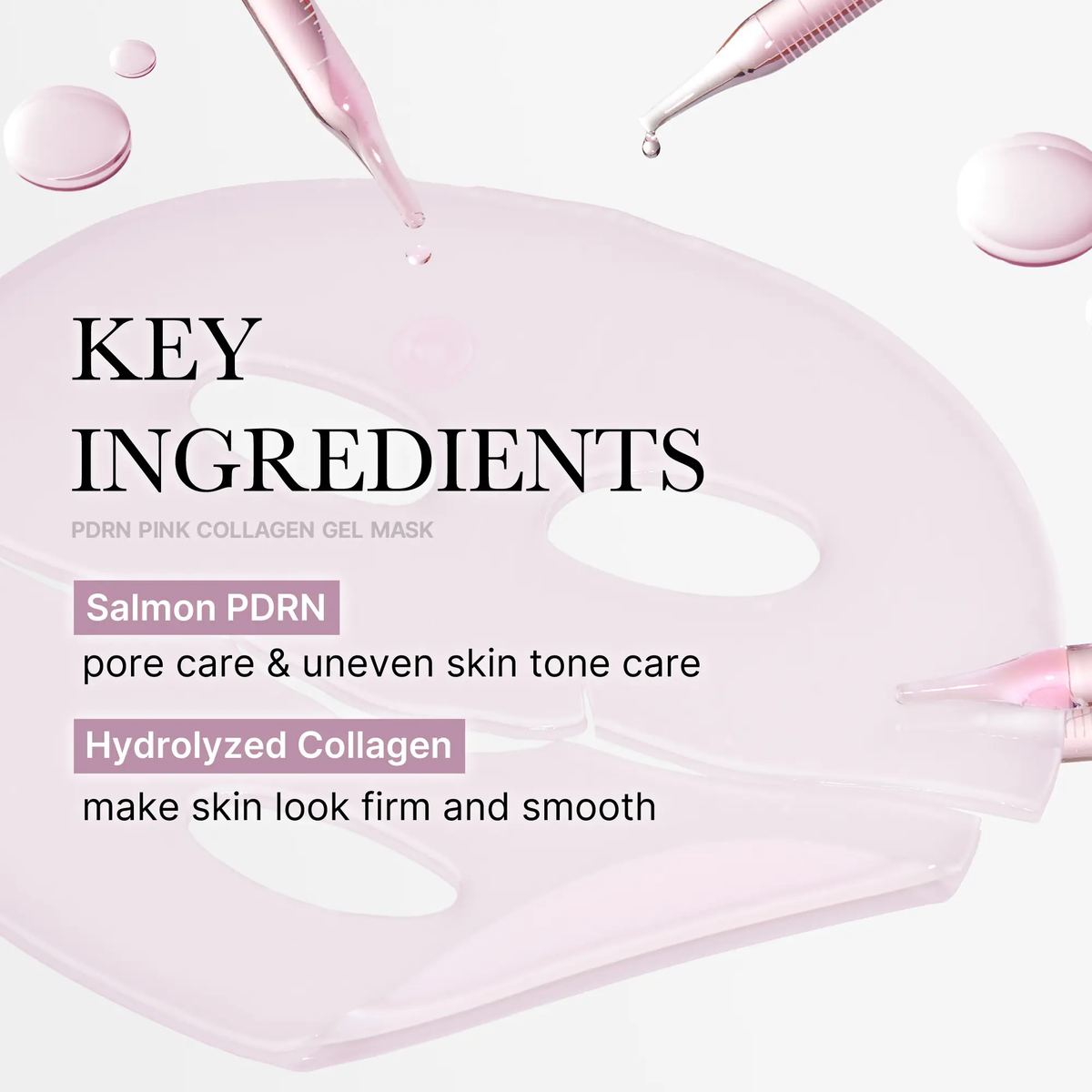 [Medicube] PDRN Pink Collagen Gel Mask 4 Sheets Salmon DNA Color Changing Pink Glow Collagen Facial Mask Korean Skincare