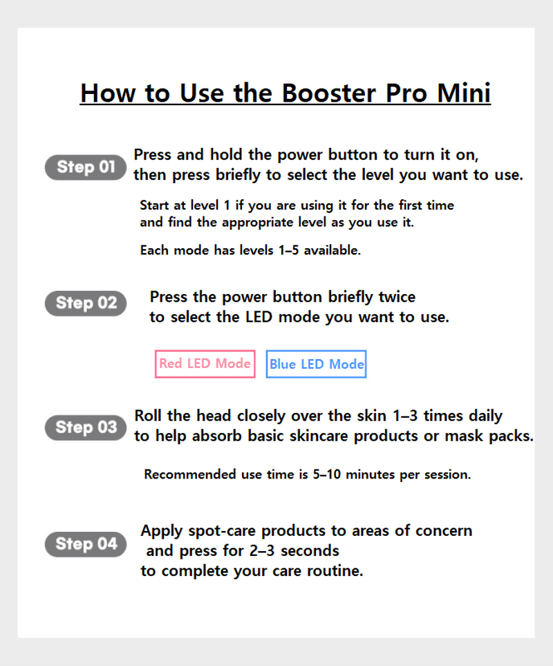 Age-R Booster Pro Mini Skin Toning Device with Rechargeable Battery – White