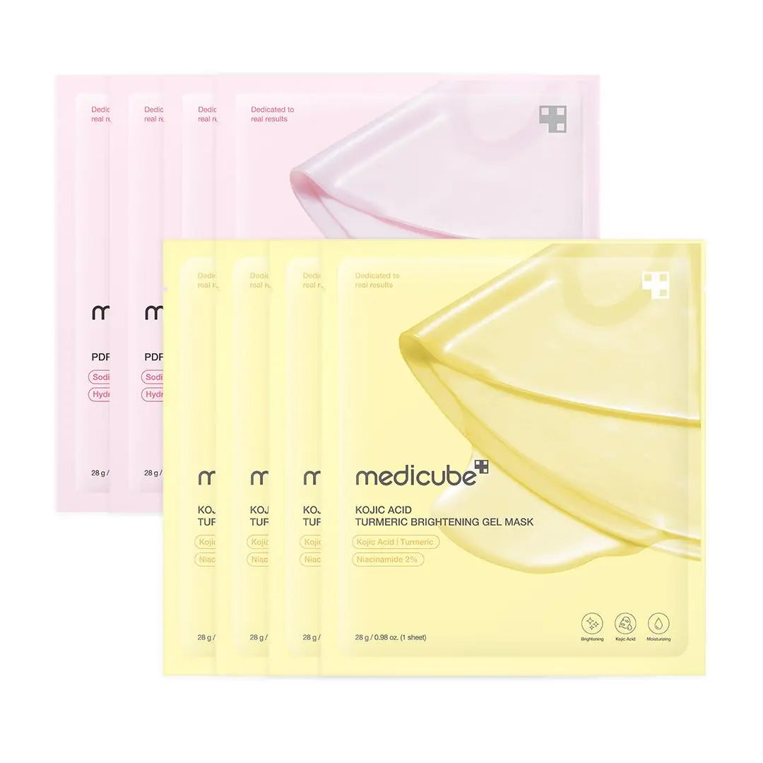 [Medicube] PDRN Pink Collagen Gel Mask 4 Sheets Salmon DNA Color Changing Pink Glow Collagen Facial Mask Korean Skincare