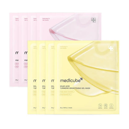 [Medicube] PDRN Pink Collagen Gel Mask 4 Sheets Salmon DNA Color Changing Pink Glow Collagen Facial Mask Korean Skincare