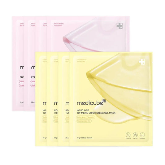 [Medicube] PDRN Pink Collagen Gel Mask 4 Sheets Salmon DNA Color Changing Pink Glow Collagen Facial Mask Korean Skincare