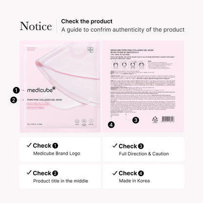 [Medicube] PDRN Pink Collagen Gel Mask 4 Sheets Salmon DNA Color Changing Pink Glow Collagen Facial Mask Korean Skincare